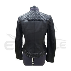 แจ็คเก็ตหนังแกะแบบไม่มีปก ทรงสลิม ซิปหน้า แฟชั่นเกาหลี ขายส่ง แจ็คเก็ตหนังผู้หญิง - Product Image 3