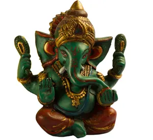 GaneshArt Handcrafted Resin Ganesha Deity: Exquisite Spiritual Sculpture for Home Decor