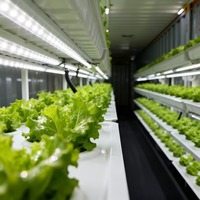 Ferme hydroponique en conteneur à haut rendement pour la production de laitues et de légumes-feuilles avec système NFT automatisé et éclairage LED intelligent