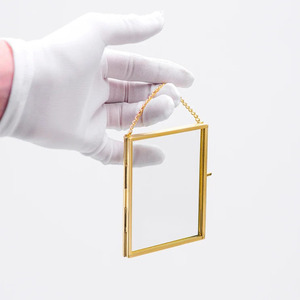 Indian Handmade Metal Brass Wall Hanging <b>Photo</b> <b>Frame</b> Clear Glass Gold Finish Modern Home Decor Reasonable Price Jewelry Boxes - Product Image 3