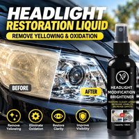 Liquide de Restauration de Phares de Voiture 100ml – Éliminateur de Jaunissement et d'Oxydation, Nettoyant et Polissant pour Lentilles de Phares, Revêtement Céramique OEM