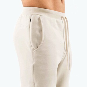 Joggers en coton polaire avec cordon de serrage avec logo personnalisé, manchette élastique, sérigraphie 400 gsm, pantalon de survêtement avec bas froissé - Product Image 5