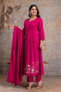 Pantalon de travail brodé en coton Collection Kurti et Dupatta Catalogue complet disponible au tarif de gros, collection premium. - Product Image 2