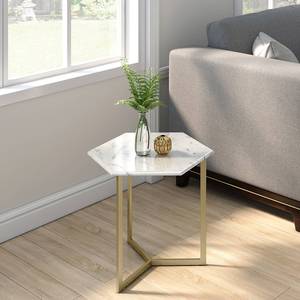 Ensemble de 2 Tables modernes en marbre pour la maison, le salon, la salle à manger, table décorative en métal doré, couleur Unique, meubles latéraux - Product Image 4
