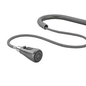 Grifo de Cocina Moderno Fontastock de un Solo Nivel, de Acero Inoxidable y Cerámica, en Forma de C, Contemporáneo, Montado en la Pared, Giratorio, Color Gris - Product Image 5