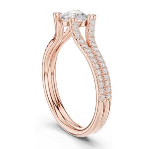 Bague de fiançailles en diamant de laboratoire rond brillant de 0,99 carat, clarté VVS-VS EF, or 18 carats, 14 carats, 10 carats et argent 925, rose, jaune - Product Image 5