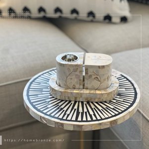 Mother of Pearl Inlay Incense Madhkan Burner MOP Shell Inlay Arabic <b>Candle</b> Holder Bakhoor Mubkhara - Product Image 2