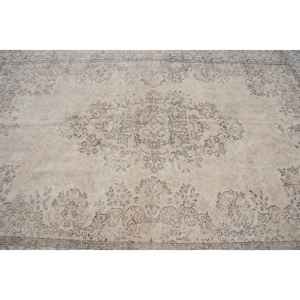 Alfombra Turca de 6.9x10.3 pies, Alfombra Vintage de Lana Abstracta en Gris Marrón - Product Image 4