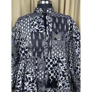 Robe longue ou mi-longue en coton noir, style bohème, respirante, coupe XXL, imprimée à la main, idéale pour les loisirs – Options disponibles - Product Image 2
