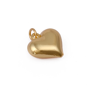 จี้หัวใจป่องชุบทองทองเหลืองโรแมนติกปรับแต่งได้ออกแบบให้น่ารักสร้อยคอสำหรับเด็กสร้อยข้อมือแฟชั่น15มม. - Product Image 2