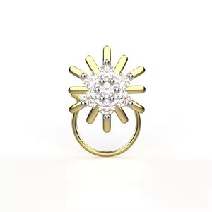 La mejor calidad, 18K, oro amarillo, certificado, Diamante cultivado en laboratorio, brillo solar, Pin para la nariz, Piercing fino, joyería, Perno para la nariz para bodas - Product Image 5