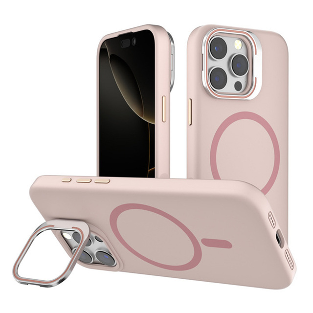 New Arrival Liquid Silicone Phone Cover for iPhone 15 16 Pro Max Camera Bracket Magnetic Silicone Case for iPhone 16 Pro Max