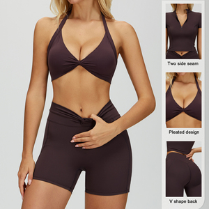 Custom Groothandel Sportkleding Plus Size Yoga Sets Sport Rits Top Fitness Shorts Actieve Kleding Tennisrok Gym Kleding Voor Vrouwen - Product Image 3