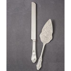 El Servidor de pasteles de inspiración rústica con mango plateado tallado combina el encanto natural y la funcionalidad en una sola pieza - Product Image 4