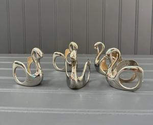 Classic Swan Style Stainless Steel <b>Silver</b> Finished <b>Napkin</b> Ring Set Premium Durable Eco-Friendly Table Decor Elegant Dining - Product Image 4