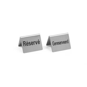 4 Panneaux en métal avec cadre - Hendi Gereserveerd/Reserv 50x35x(H)40mm - Product Image 1