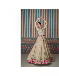 Vestido tradicional de seda auténtica Premium para adultos bordado en la parte delantera y trasera con borlas a mano para bodas y fiestas - Product Image 3