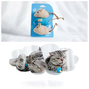 Jouet pour chat en peluche de coton écologique, motif souris de dessin animé, pour l'entraînement et le grattage, très populaire - Product Image 2