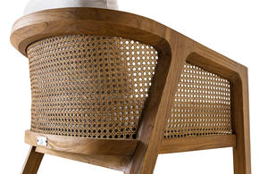 Midcentury restaurant <b>chairs</b> <b>chairs</b> from teak with <b>rattan</b> including <b>cushions</b> - Product Image 3