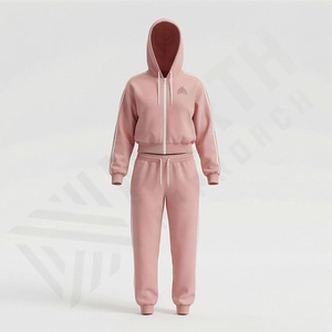 Conjunto Deportivo de Dos Piezas con Capucha para Mujer, Logotipo Personalizado, Poliéster Sólido, 100% Poliéster, Impresión Personalizada, Precio Razonable - Product Image 1