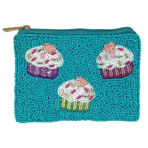 Stylish <b>Green</b> and White Seed Beaded Coin <b>Purse</b> with Hand Embroidery - Product Image 6