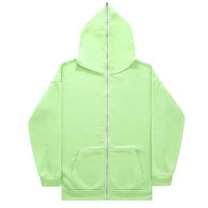 Sweats à capuche longs zippés pour hommes, veste à capuche décontractée avec poches, sweat-shirt mode OEM personnalisé - Product Image 1