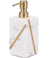 Venta caliente tendencia nuevo conjunto de dispensador de jabón de mármol de textura negra con soporte de cepillo de bandeja y jabonera decoración de baño elegante