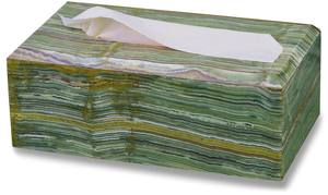 Boîte à mouchoirs en marbre d'onyx vert, boîte à mouchoirs en pierre d'onyx fabriquée à la main, couvercle de boîte à mouchoirs oblong - Product Image 5