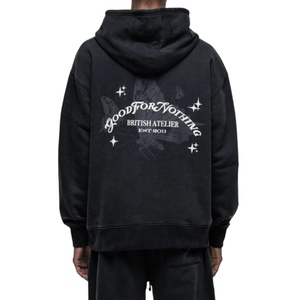 Wholesale Vintage Acid Washed <b>Men's</b> Hoodies 100% Cotton Custom Logo Hoodies Oversized Drop Shoulder Pullover Blank Streetwear - Product Image 2