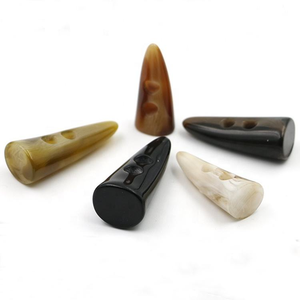 <b>Button</b> Factory Wholesale Fancy Multicolor Two Holes Resin Overcoats <b>Toggle</b> Horn <b>Buttons</b> for Garments - Product Image 1