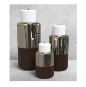 Designer Decorative <b>Candle</b> Holder <b>Set</b> Contemporary Two-Tone Metal <b>Candle</b> Stand. - Product Image 1
