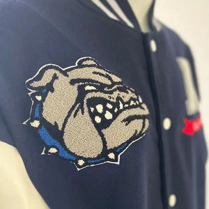 เสื้อแจ็กเก็ตเบสบอลผ้ากำมะหยี่สำหรับผู้ชายเสื้อหนังปักลายโลโก้ตามสั่ง - Product Image 4