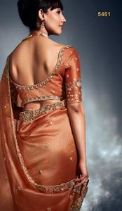 New Designer Embroidery Work Hand Worked Border & Body, Moti, Cutdana, Sequin, Saree With for Women Party Wear Wedding Wear - Product Image 3