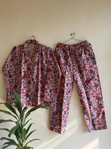 Pijama de algodón con cuello en V para mujer, ropa de descanso cómoda para adultos, traje de noche con patrón de animales, ropa de dormir suave de talla grande - Product Image 4