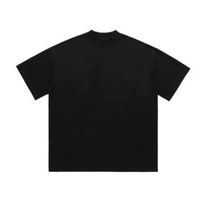 Derniers t-shirts décontractés basiques 100% coton pour hommes, épaules tombantes surdimensionnées avec manches courtes, tissu tricoté avec logo personnalisé - Product Image 5