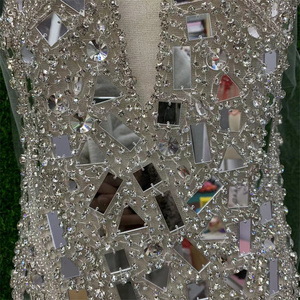 Vestido <span class=keywords><strong>de</strong></span> Espejo Elegante <span class=keywords><strong>de</strong></span> Marca <span class=keywords><strong>de</strong></span> <span class=keywords><strong>Ropa</strong></span> <span class=keywords><strong>de</strong></span> Diseñador, Vestido <span class=keywords><strong>de</strong></span> <span class=keywords><strong>Flamenco</strong></span> <span class=keywords><strong>de</strong></span> Lujo con Pedrería para Actuaciones en Escenarios y Clubs - Product Image 6