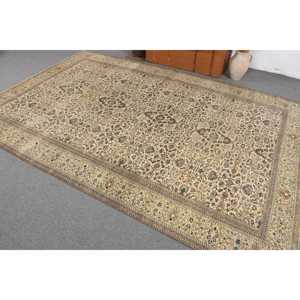 พรมวินเทจขนาด 0.5x9.6 ฟุต, พรมตุรกี, พรมขนสัตว์ลายทางสีเบจฟ้า - Product Image 4