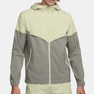 Nueva moda para hombre chaqueta cortavientos impermeable cálida ligera con cremallera patrón sólido para la temporada de otoño - Product Image 1