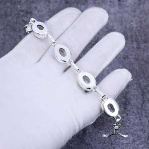 Pulsera de topacio Blanco | Pulsera de plata esterlina 925 | Pulsera hecha a mano con piedras preciosas | Pulsera estampada 925 | Regalo de aniversario - Product Image 3