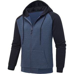 Sweat-shirt personnalisé surdimensionné délavé à l'acide sweat-shirt à capuche brodé hommes basiques coton mélangé bouffée impression fermeture éclair complète - Product Image 1