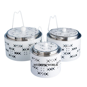 Juego de Tres Calentadores de Comida Decorativos de Metal, Diseño Árabe, Venta al por Mayor, Nuevo Calentador de Comida de Metal - Product Image 3