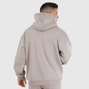 Sudadera con Capucha y Sudadera de Forro Polar Personalizadas de Poliéster/Algodón Transpirables, de Gran Tamaño, con Estampado en Relieve, para Hombre, Tallas Grandes, de Invierno - Product Image 2