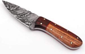 ZACSM Sk16 Customizable Damascus Steel Fixed Blade <b>Knife</b> with Wood Handle Hunting Camping Outdoor Industrial Use OEM Available - Product Image 2