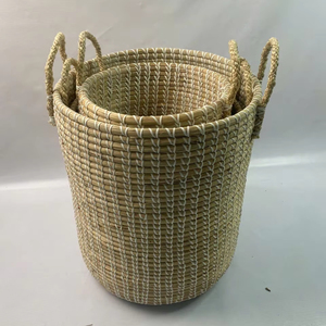 ชุดตะกร้าซักผ้าหญ้าทะเล3ชิ้น - Product Image 1