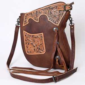 กระเป๋าสะพายข้างทำด้วยมือแบบตะวันตกกระเป๋าหนังแท้สำหรับผู้หญิงกระเป๋าถือแบบซ่อน - Product Image 4