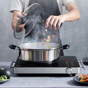 2200W Portable Electric <b>Ceramic</b> Cooktop, Tabletop Hot Plate with Adjustable Temperature for Camping, Home and Travel - Product Image 1