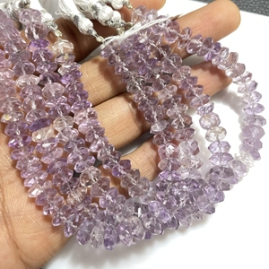 Venta al por mayor facetado amatista Rondelle forma cuentas de piedras preciosas púrpuras naturales para la fabricación de joyas - Product Image 2