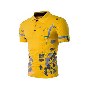 เสื้อโปโลผ้าฝ้ายโพลีเอสเตอร์สำหรับผู้ชายเสื้อกอล์ฟแขนสั้นออกแบบได้เองผ้าแคนวาสกันรอยยับ - Product Image 3