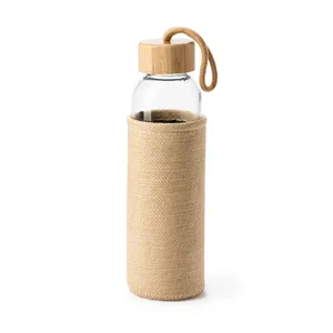 Bottiglia d'Acqua Navi Eco-Friendly in Vetro e Juta, Gadget Sostenibile - Product Image 1