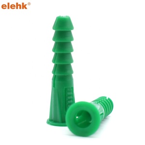 Taco de Expansión Elehk de 1 1/2 Pulgadas, 4.5 Kg, con 50 Piezas, Plástico Verde Acanalado, Anclaje de Pared de 12-14-16 x 1-1/2 - Product Image 4